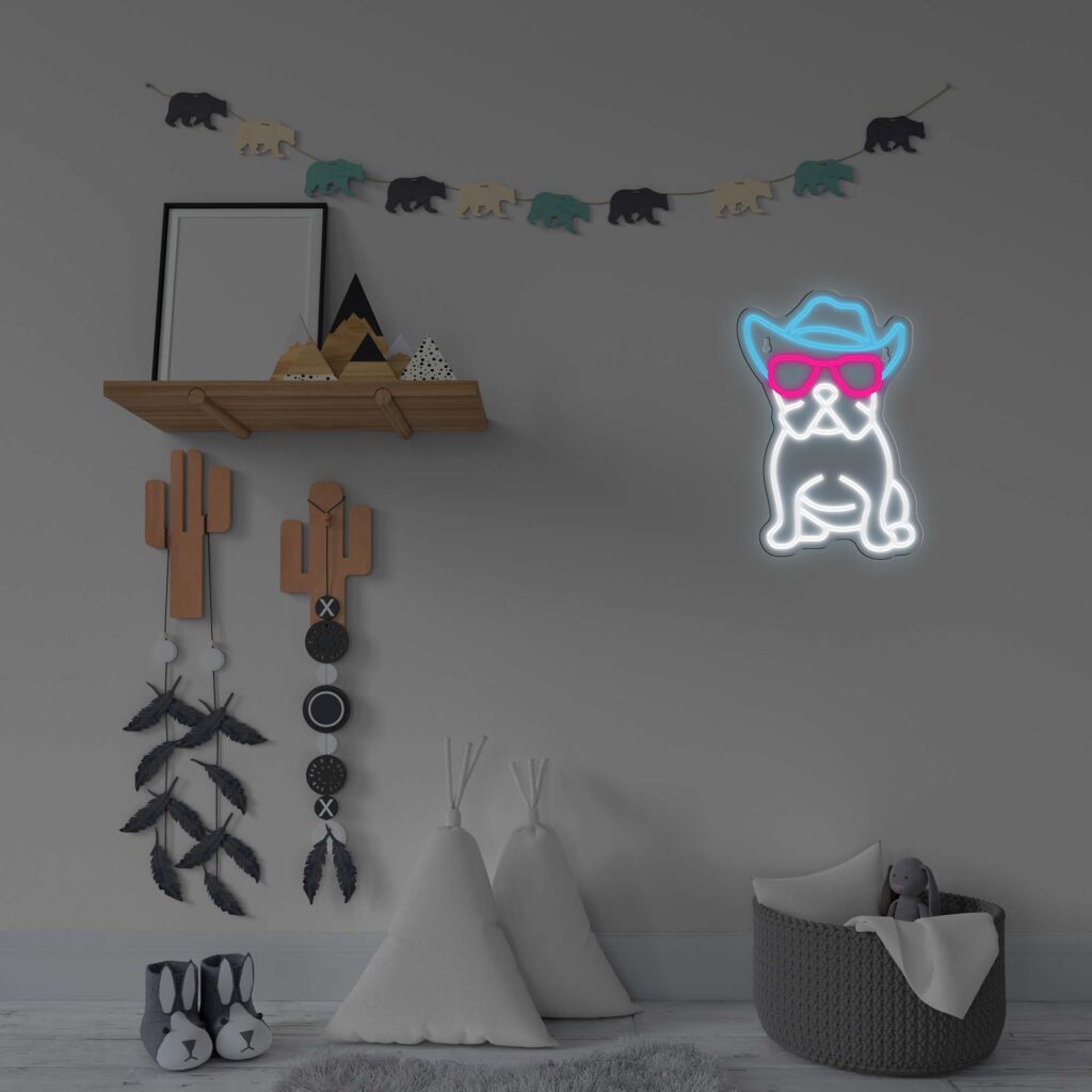 Manta SNL114MT Style Neon Lights Bulldog Dog With Glasses