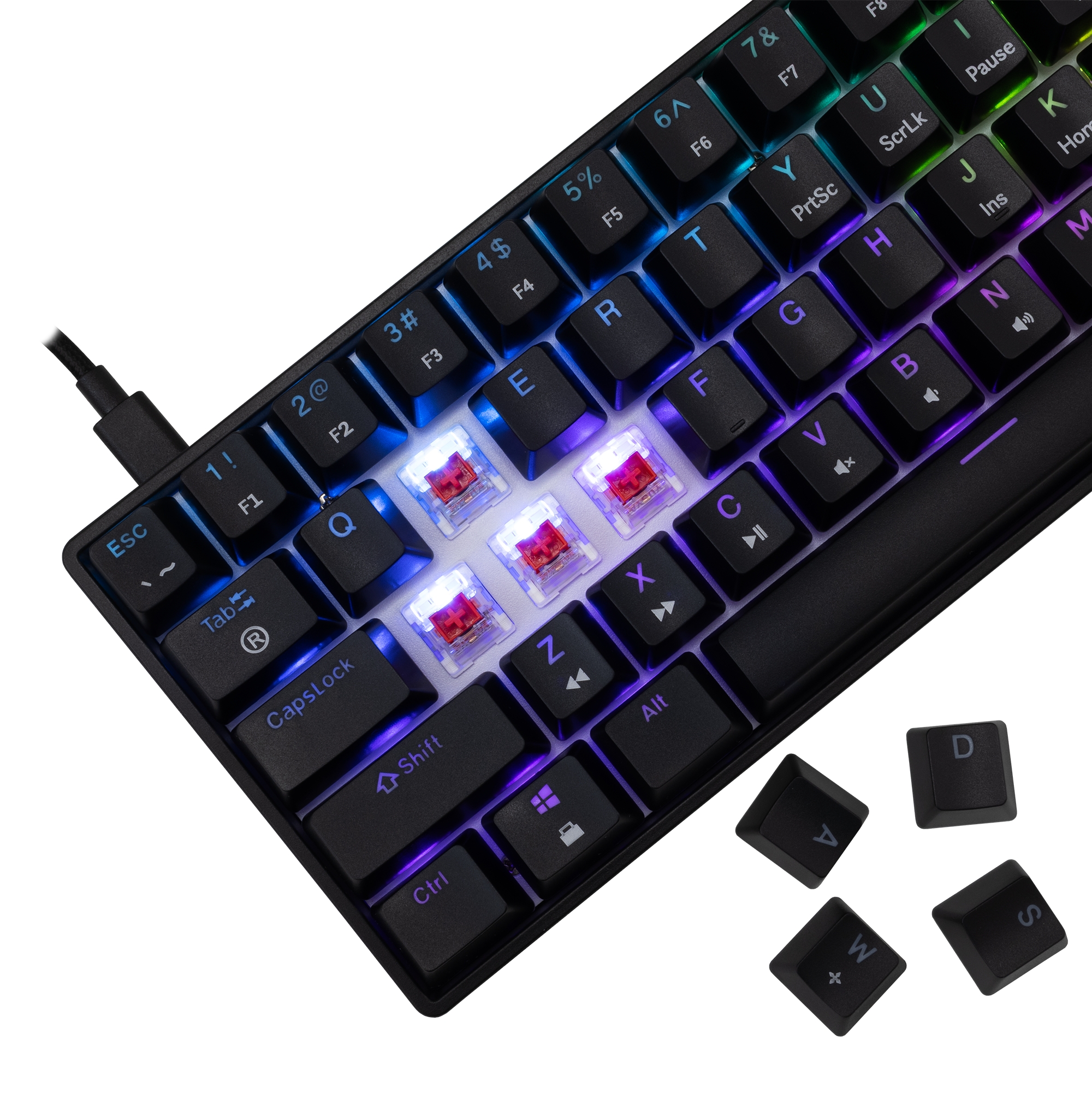 White Shark GK-004111 Shinobi-2 Red switch, Black US
