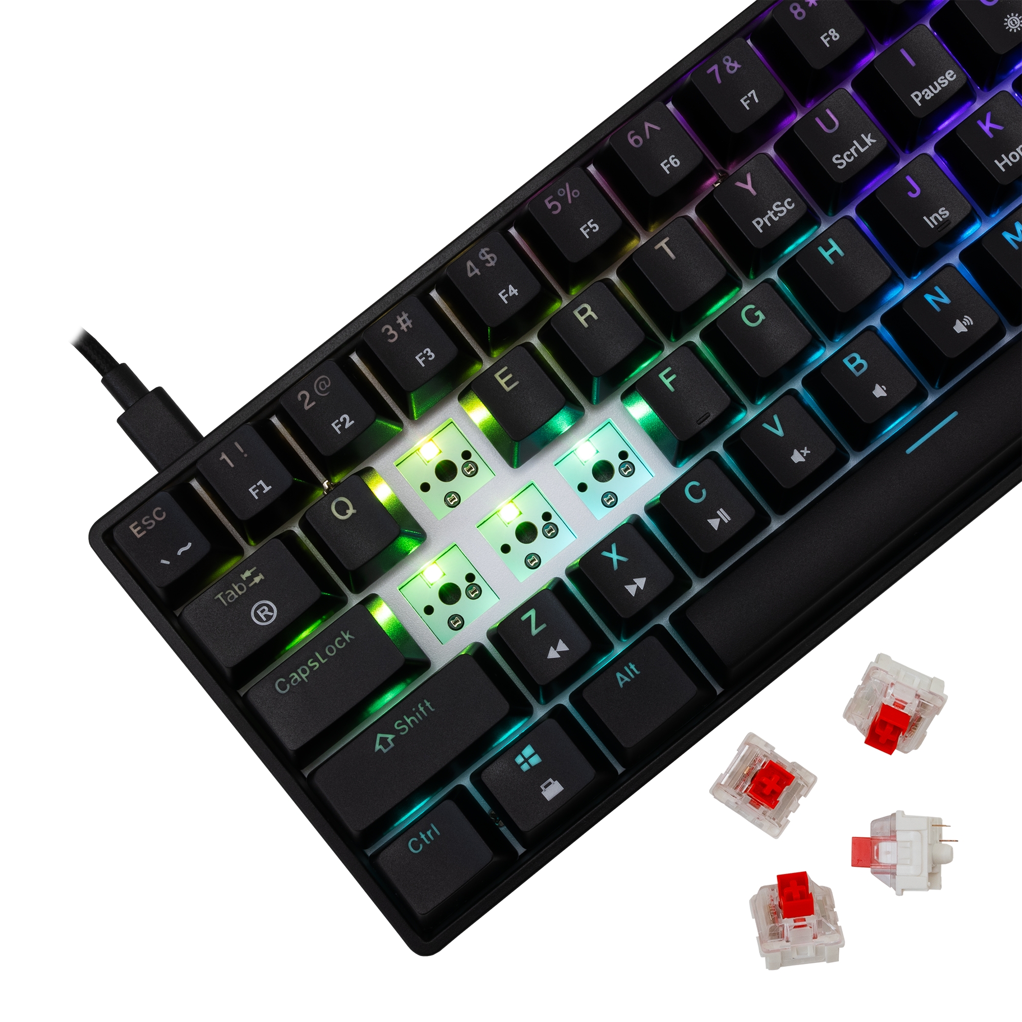 White Shark GK-004111 Shinobi-2 Red switch, Black US