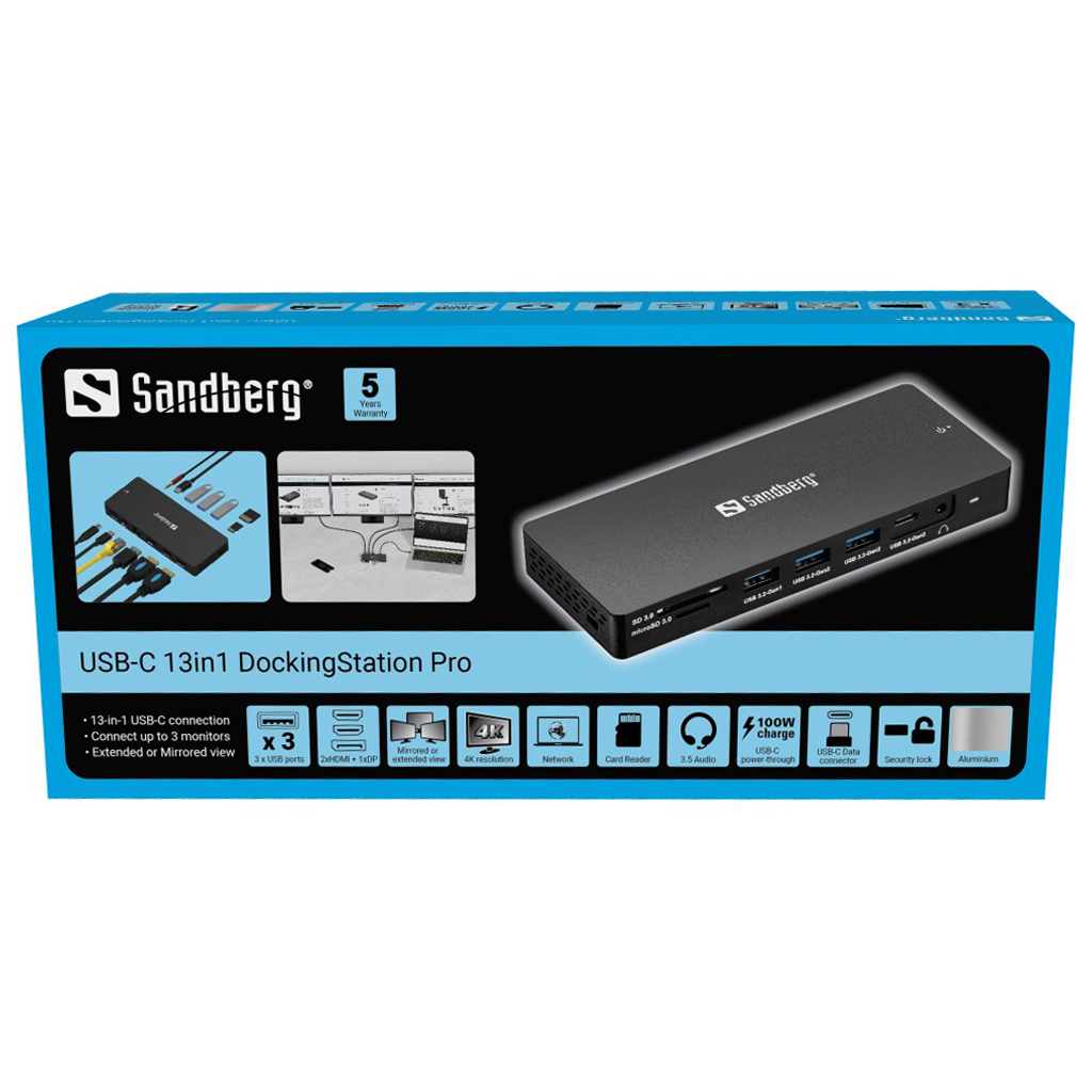 Sandberg 136-61 USB-C 13in1 DockingStation Pro