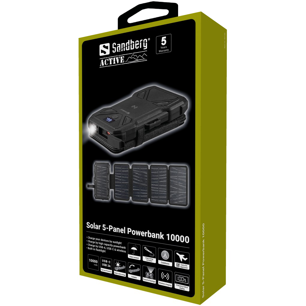 Sandberg 421-05 Solar 5-Panel Powerbank 10000
