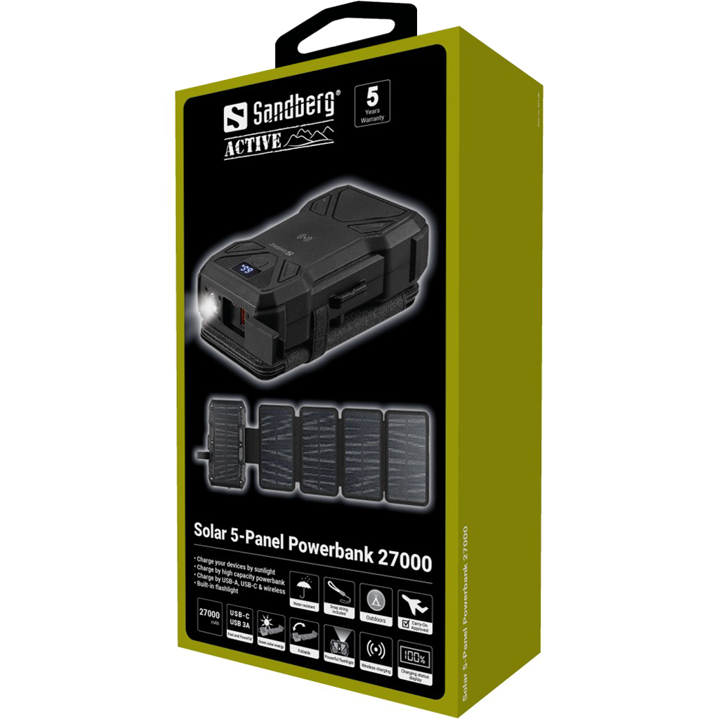 Sandberg 421-06 Solar 5-Panel Powerbank 27000