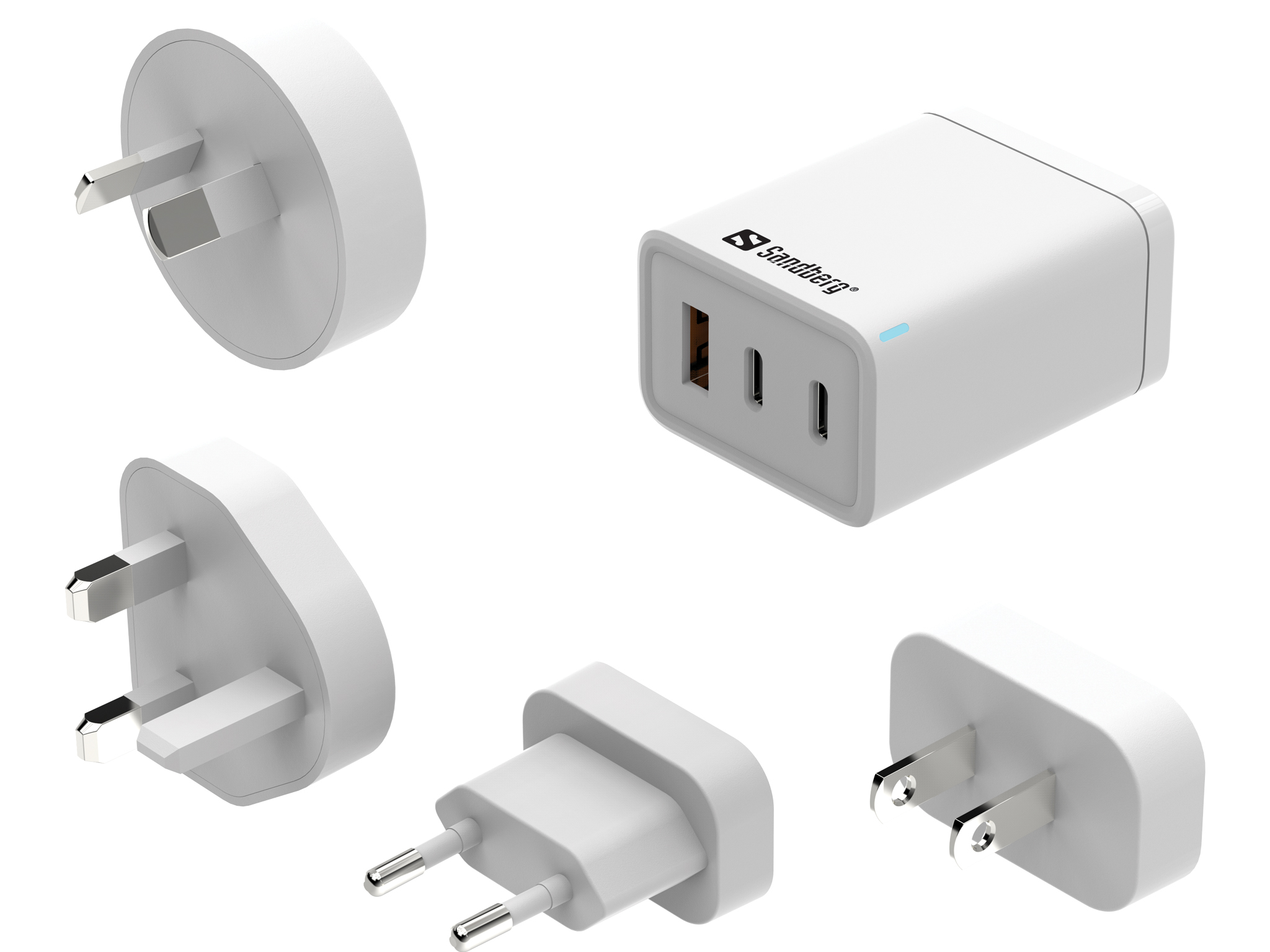 Sandberg 441-59 3in1 TravelCharger EU+UK+US+AUS