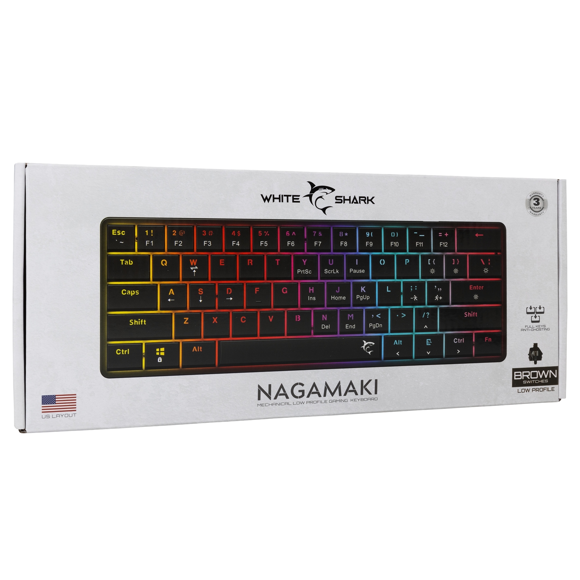 White Shark GK-006131 Nagamaki Black-Mechanical / US-Brown.SW