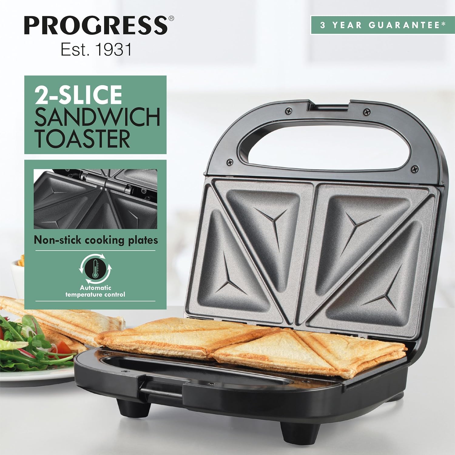 Progress EK5851PVDE  2-Slice Sandwich Toaster
