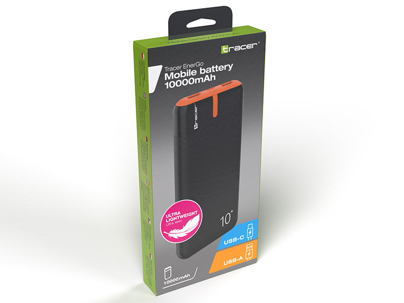 Tracer 47513 EnerGo 10000mAh Power Bank black/orange