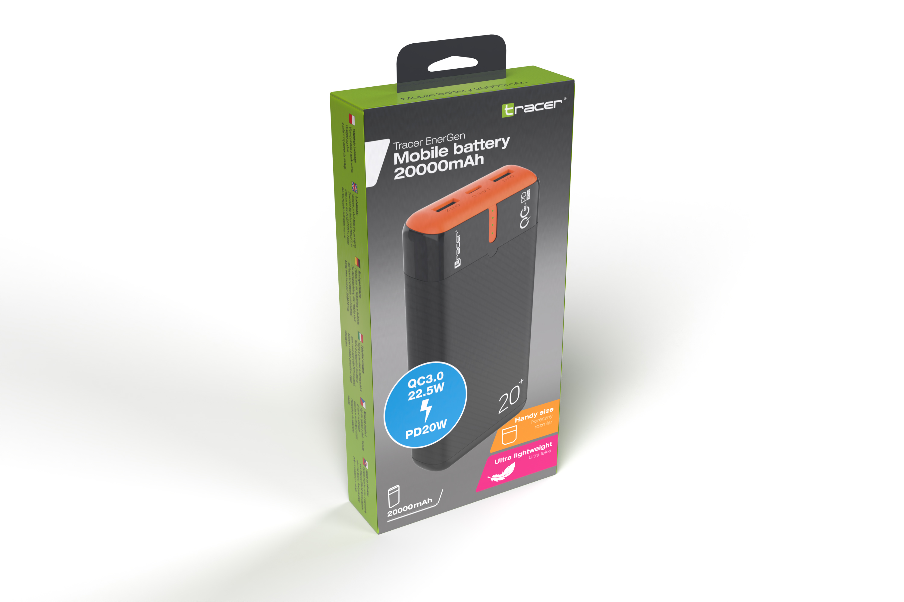 Tracer 47516 EnerGen 20000mAh Power Bank black/orange