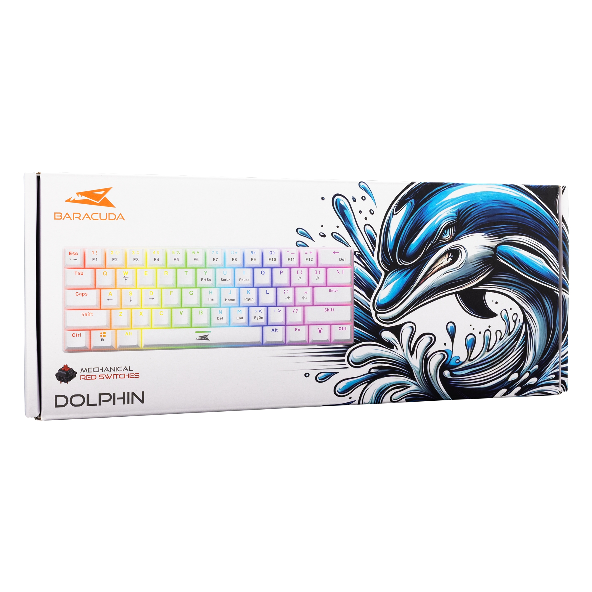 Baracuda BGK-03211 Dolphin White US Mechanical Red Switches