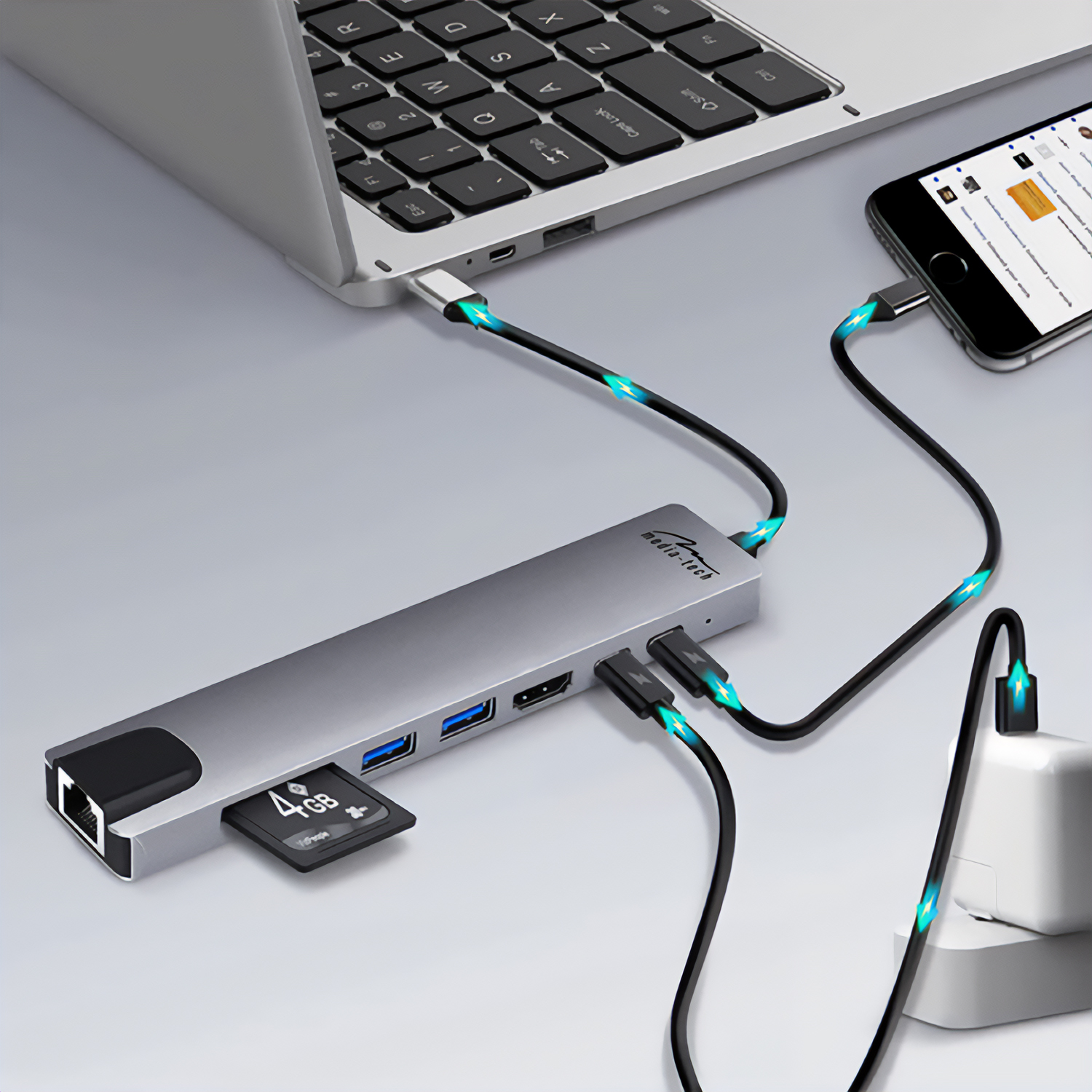 Media-Tech MT5046 8in1 USB-C LAN HUB PRO