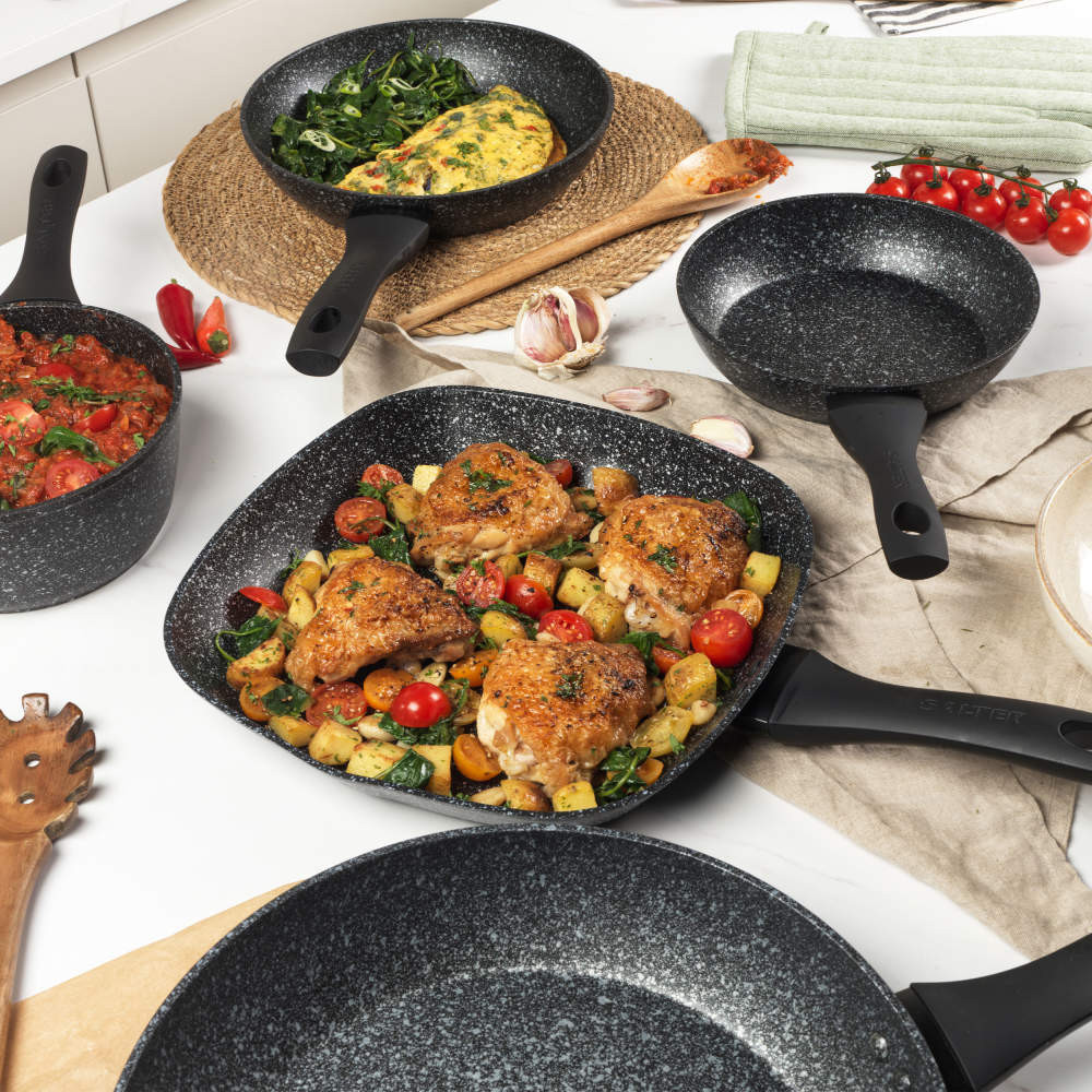 Salter BW06235S1BRMFOB Megastone 3-Piece Frying Pan Set - 20/24/28cm