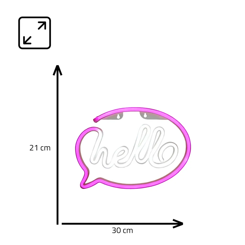 Manta SNL08PKT Style Neon Lights HELLO Pink/White