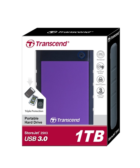 Transcend StoreJet TS1TSJ25H3P 1TB USB 3.0 Violeta HDD