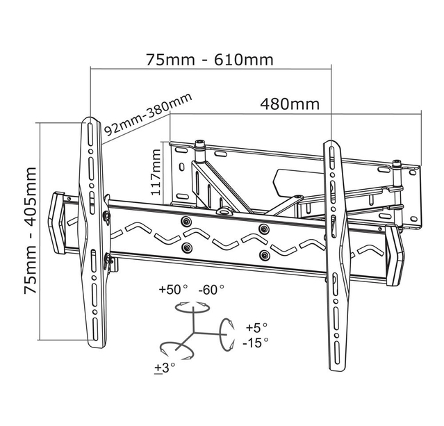 Neomounts LED-W560 Sienas Turētājs Melns 32-60"