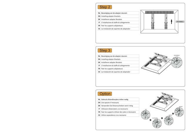 Neomounts LED-VW1000BLACK Sienas Stiprinājums TV Melns