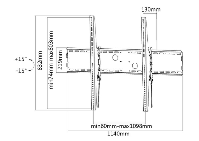 Neomounts LFD-W2000 Wall Mount Black for 60-100" TVs