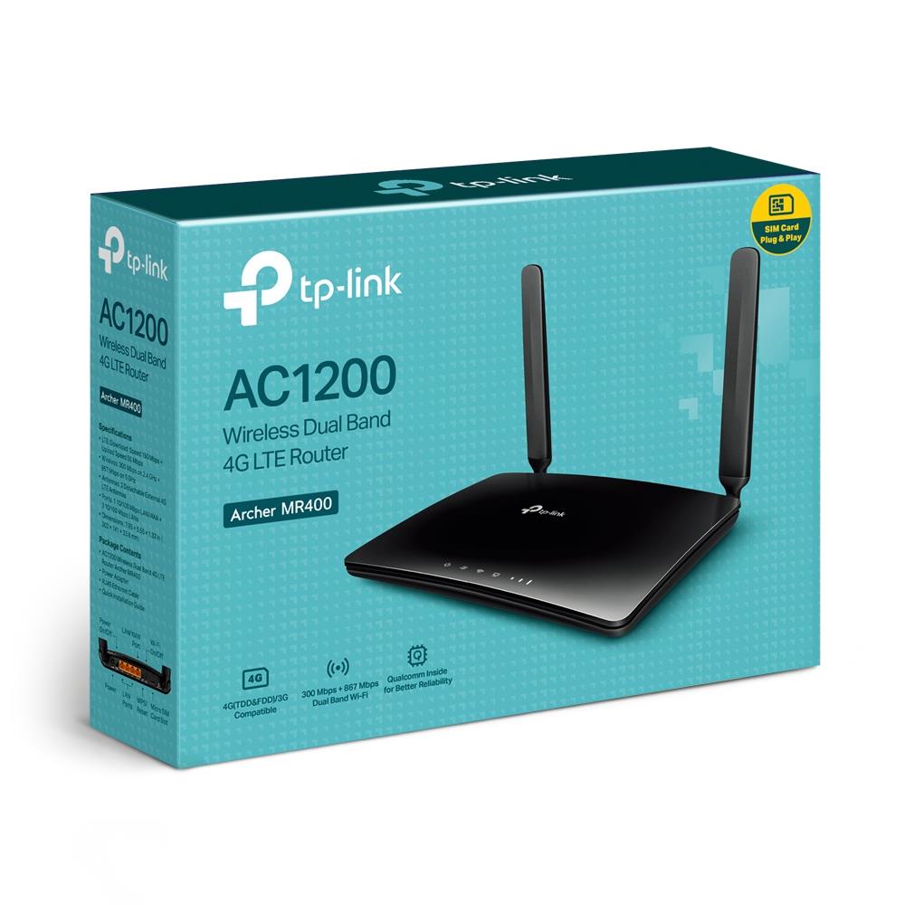 TP-LINK Archer MR400 4G Bezvadu Maršrutētājs 1350 Mbps