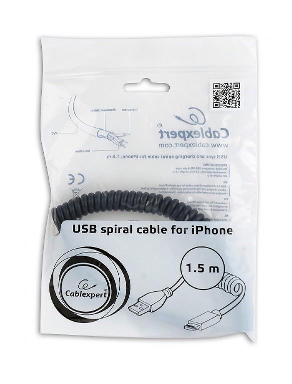 Gembird CC-LMAM-1.5M Lightning to USB Cable 1.5m Spiral