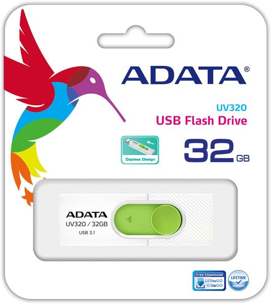 ADATA AUV320 32GB USB3.1 Mälupulk Valge