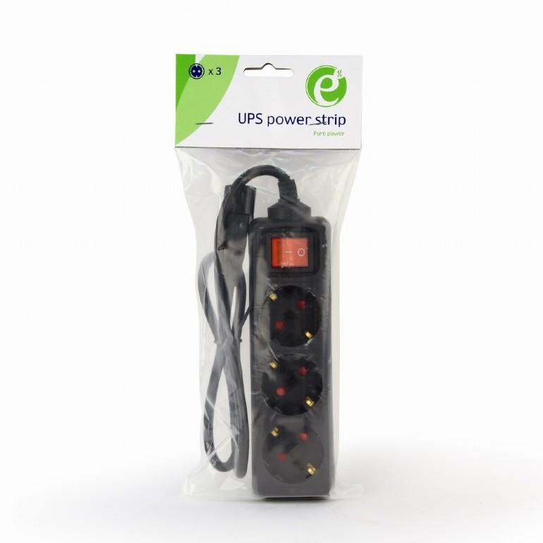 GEMBIRD EG-PSU3-01 toitepikenduskaabel 0.6M 3 pistikupesa