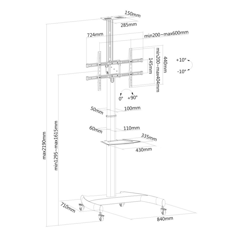 Neomounts Plasma-M1900E Floor Stand Black 37-70"