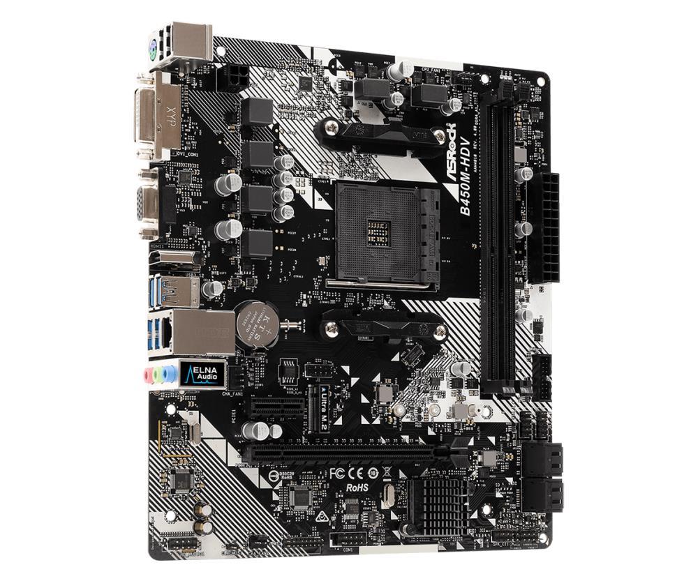 ASROCK B450M-HDVR4.0 MicroATX pagrindinė plokštė