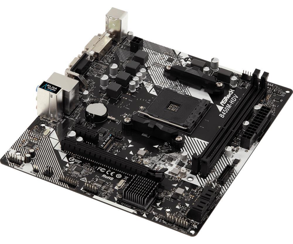 ASROCK B450M-HDVR4.0 MicroATX pagrindinė plokštė