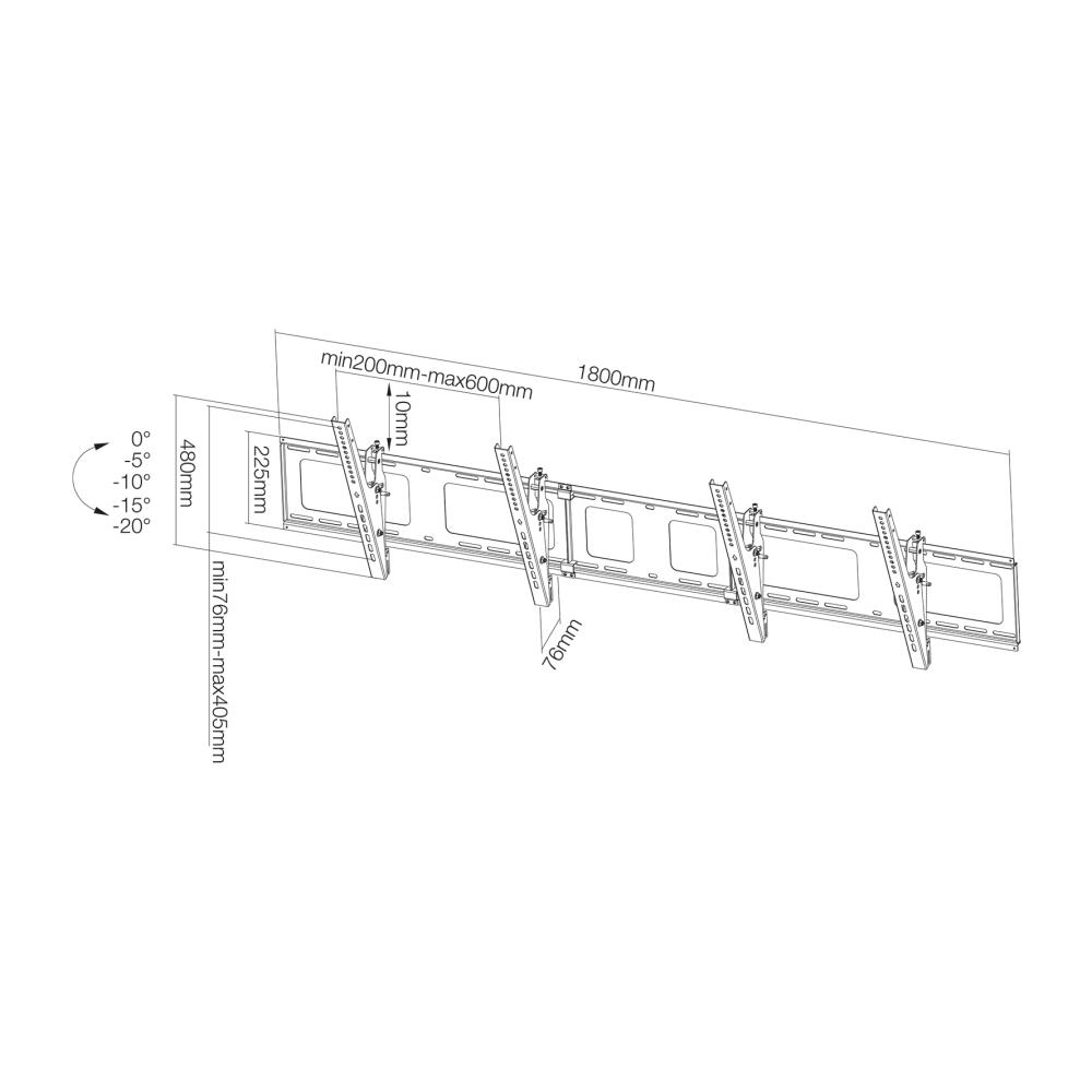 Neomounts NS-WMB200BLACK regulējams monitora sienas stiprinājums