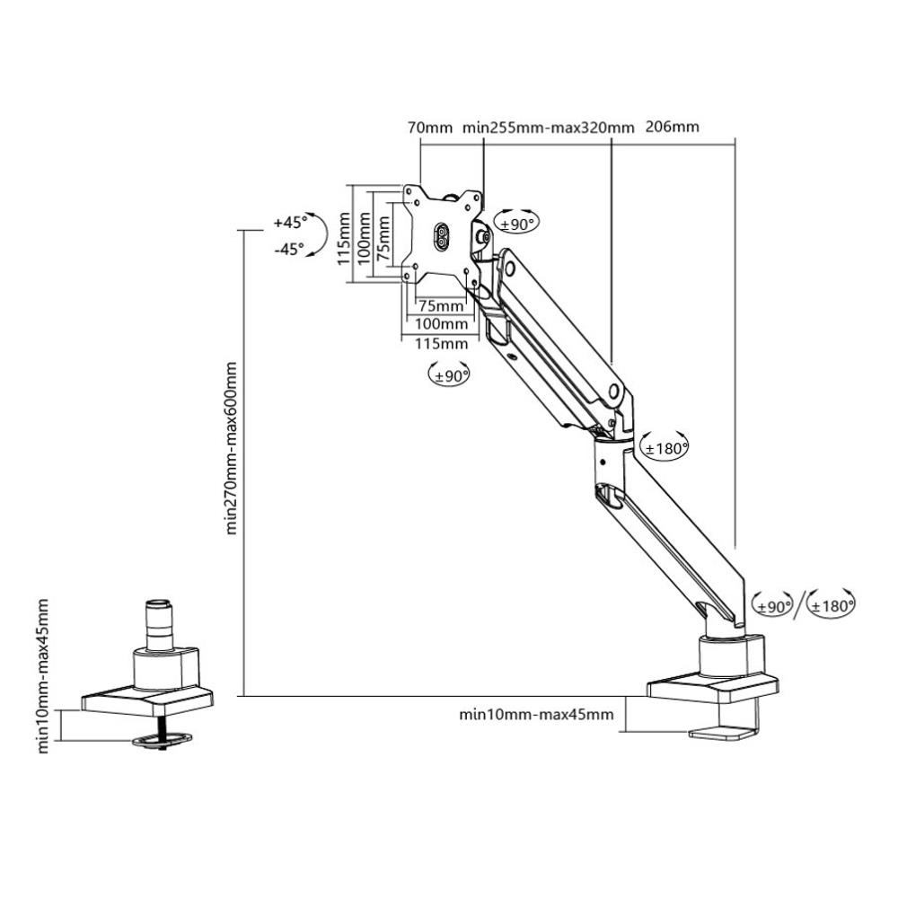 Neomounts NM-D775SILVERPLUS Monitora Galda Stiprinājums