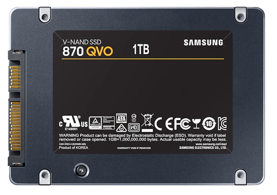 SAMSUNG 870 QVO 1TB SSD MZ-77Q1T0BW Ātri lasīšanas/rakstīšanas ātrumi