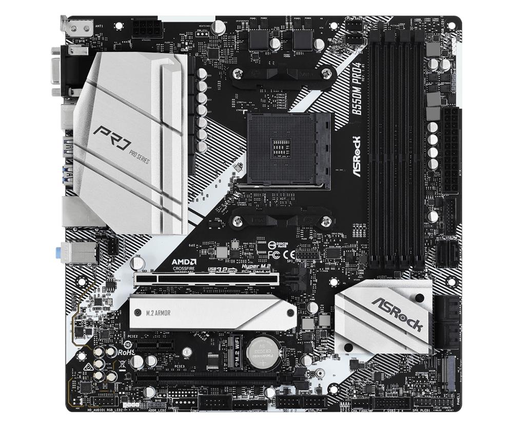ASROCK B550M PRO4 MicroATX Pagrindinė Plokštė su DDR4 Palaikymu