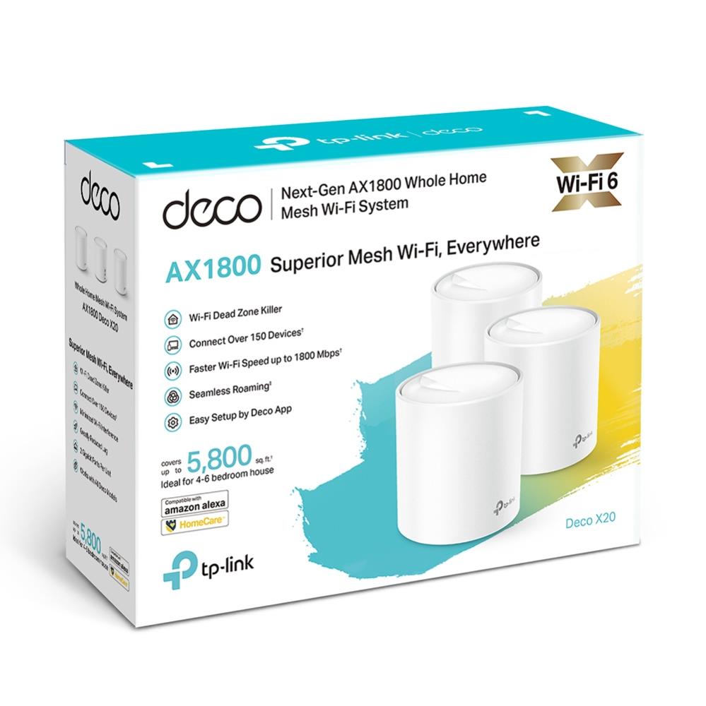 TP-LINK Deco X20 Mesh Wi-Fi sistēma 3-pack 1800 Mbps