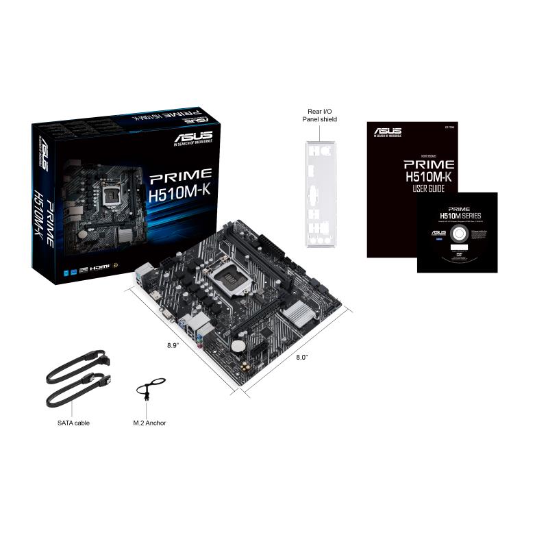 ASUS PRIME H510M-K MicroATX pagrindinė plokštė su Intel LGA1200