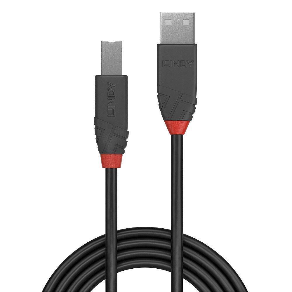 LINDY 36675 USB2 A-B kabelis 5M Anthra