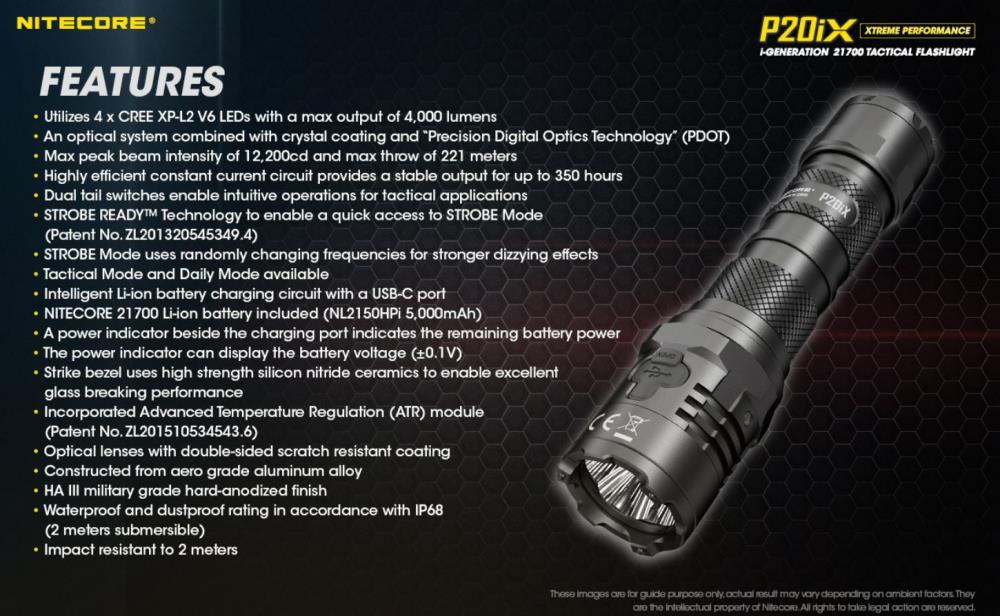 NITECORE P20IX 4000 Lumens Flashlight