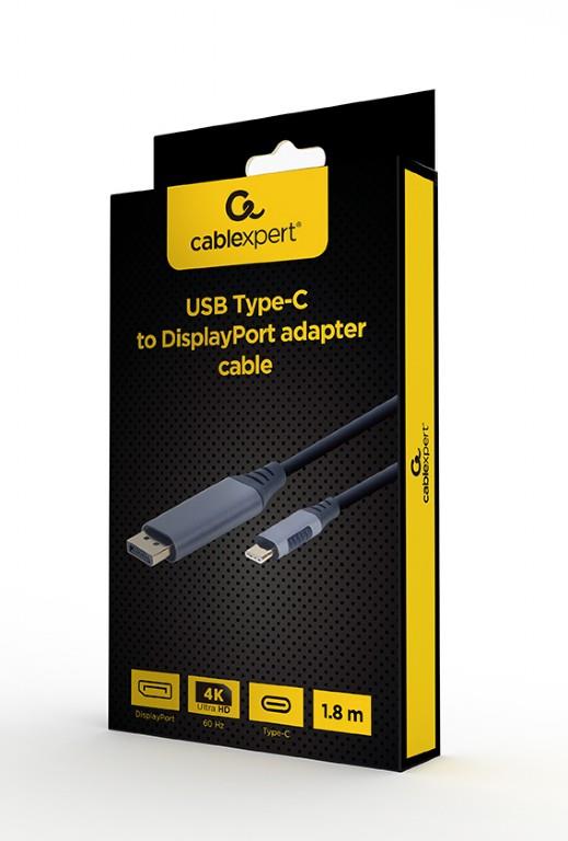 Gembird CC-USB3C-DPF-01-6 USB-C to DP Cable 1.8M Grey