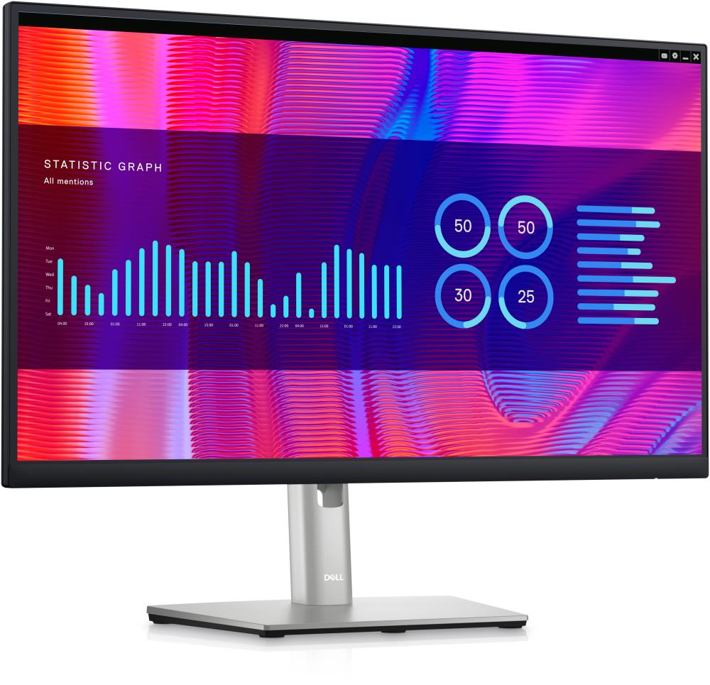 Dell P2423DE 23,8'' QHD IPS biznesa monitors sudraba