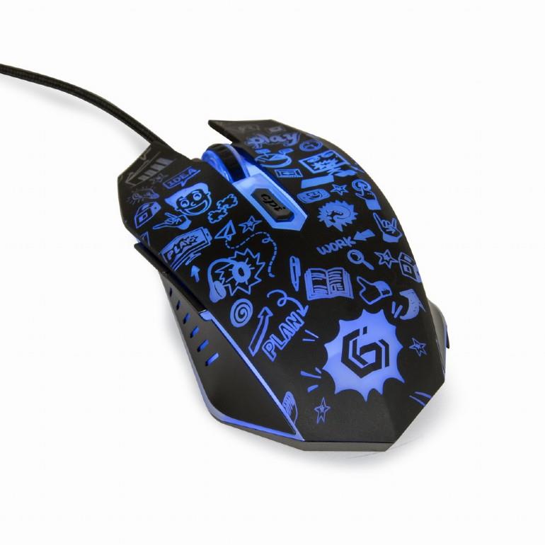 GEMBIRD MUS-6B-GRAFIX-01 Оптическая USB Мышь Черная