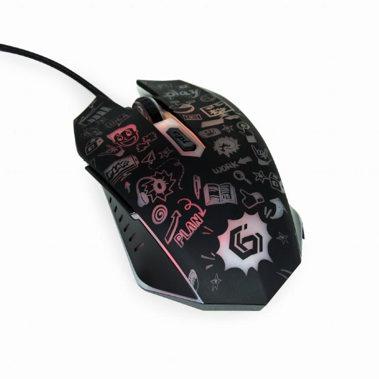 GEMBIRD MUS-6B-GRAFIX-01 Оптическая USB Мышь Черная
