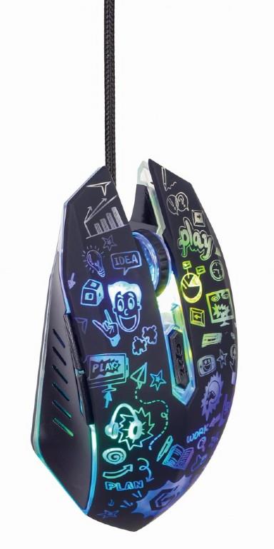 GEMBIRD MUS-6B-GRAFIX-01 Оптическая USB Мышь Черная