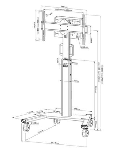 Neomounts FL50S-825WH1 Monitora Grīdas Stends 37-75"