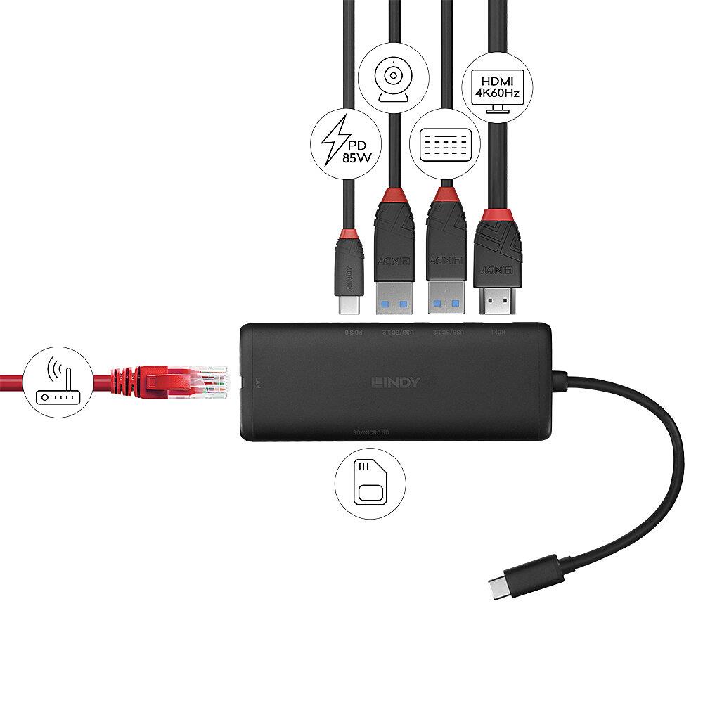 LINDY DST-MINI 43358 USB-C Dokstacija