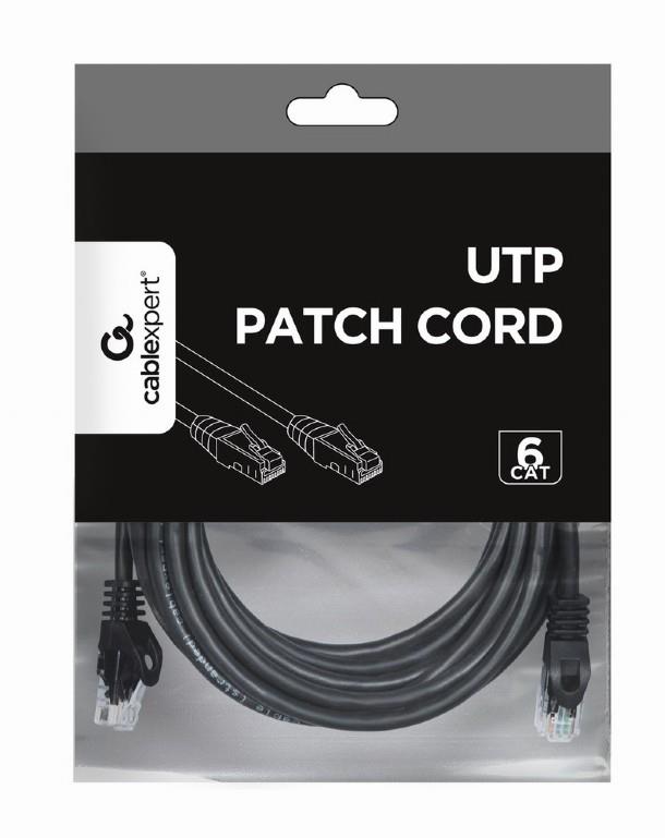 Gembird Patch Cable PP6U-5M/BK 5M CAT6 Juodas