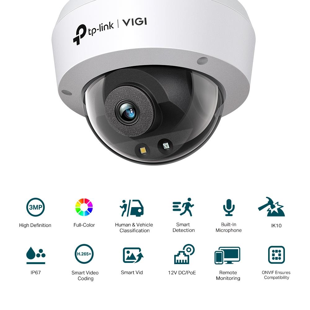 TP-LINK VIGI C230 3MP IR Dome kamera