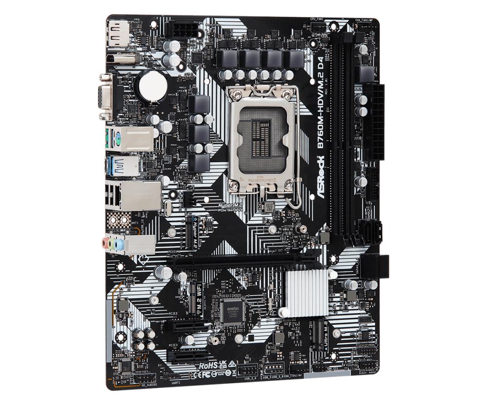 ASROCK B760M-HDV/M.2D4 Pagrindinė plokštė LGA1700 Micro-ATX