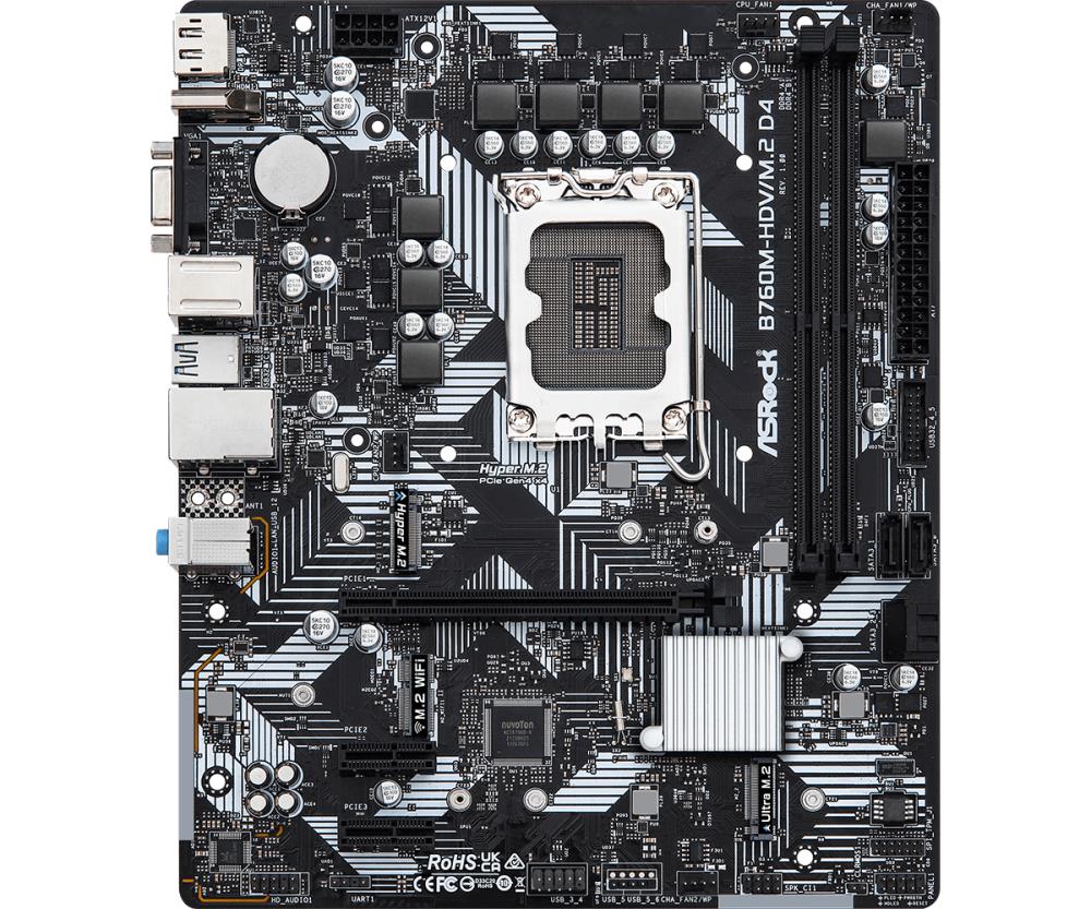 ASROCK B760M-HDV/M.2D4 Pagrindinė plokštė LGA1700 Micro-ATX