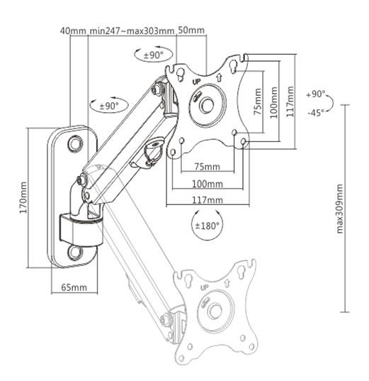 GEMBIRD MA-WA1-01 Display Mounting Arm 27"