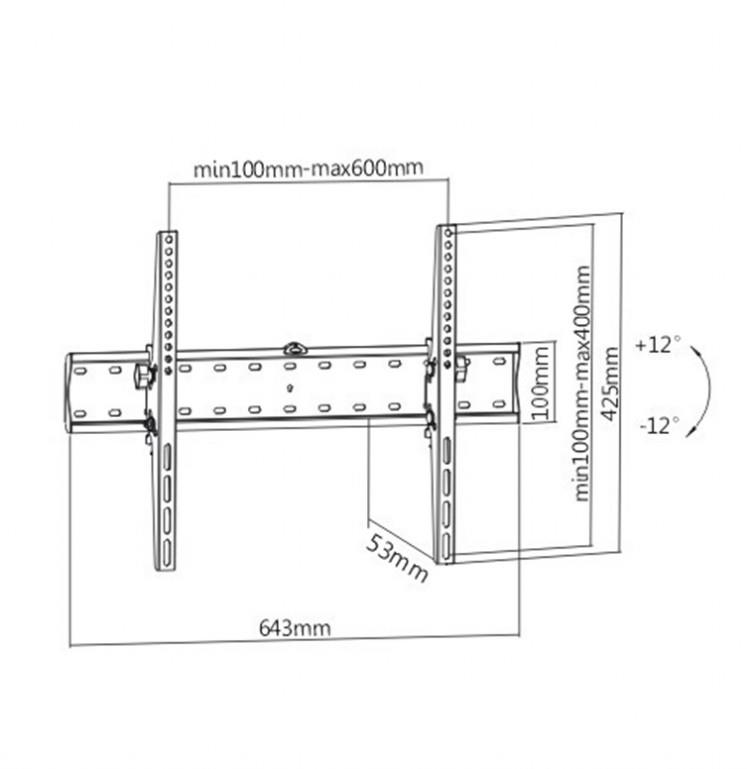 Gembird WM-70T-02 TV seinakinnitus 37–70 tolli