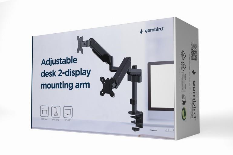 GEMBIRD MA-DA2P-01 Adjustable Display Arm 17-32"