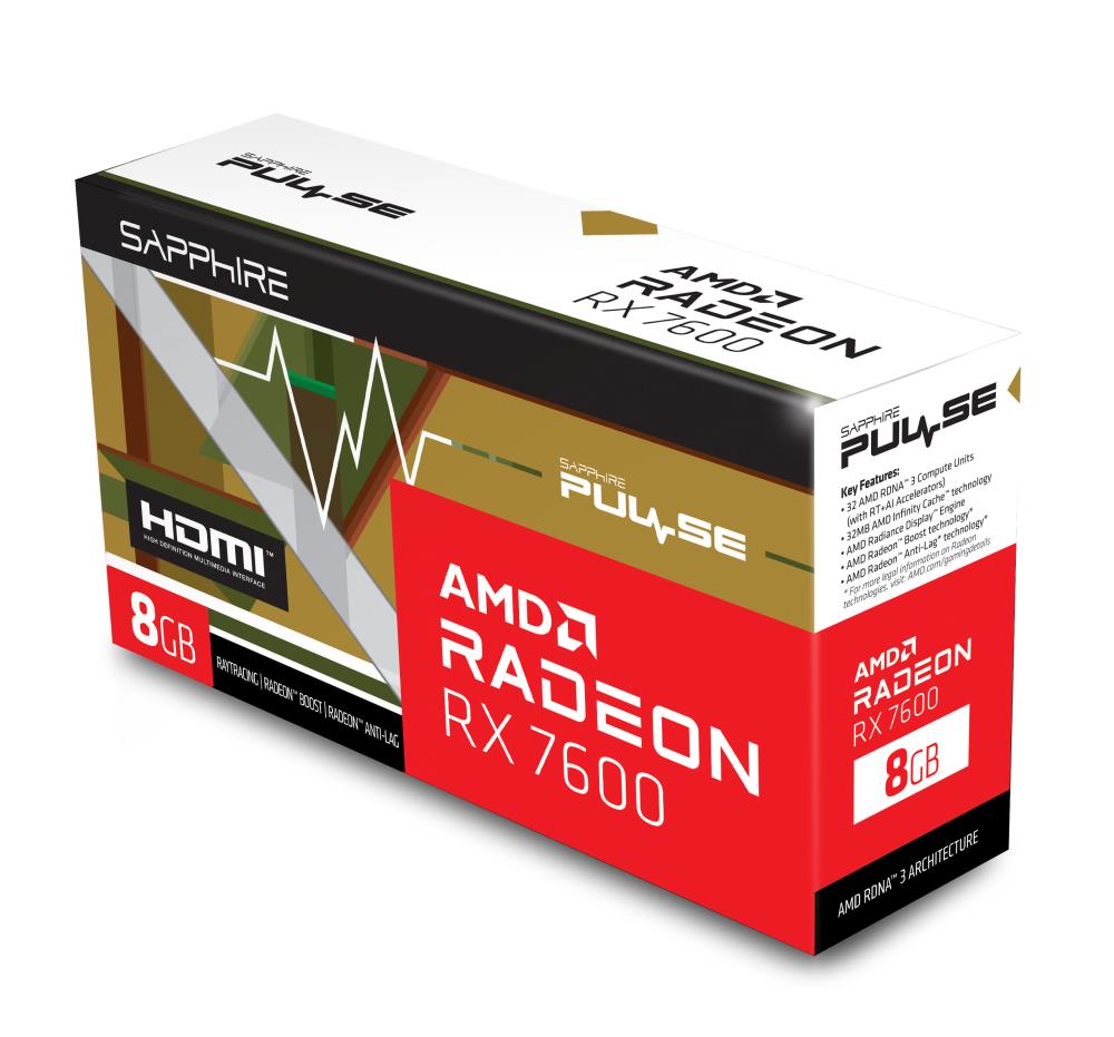 SAPPHIRE Radeon RX 7600 8GB GDDR6 Grafikas karte