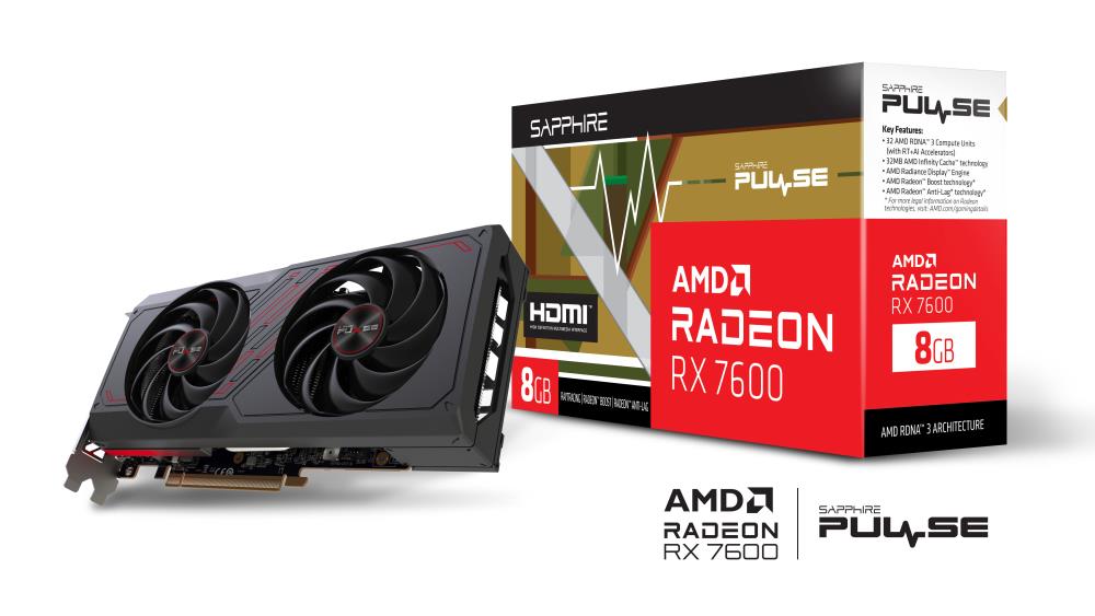 SAPPHIRE Radeon RX 7600 8GB GDDR6 Grafikas karte